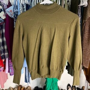 Olive Green Long Sleeve Turtleneck Sweater | Size : XS